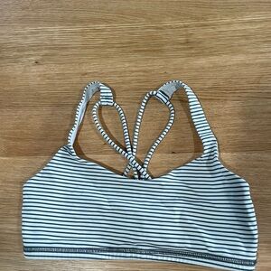 Lululemon Athletica Striped Black and White Strappy Sports bra
